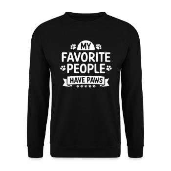 Anti Human Pro Dog Lover Puppy Owner Pup Doggy - Unisex Sweatshirt - black - Front - Alina (178cm) & Michal (187cm)