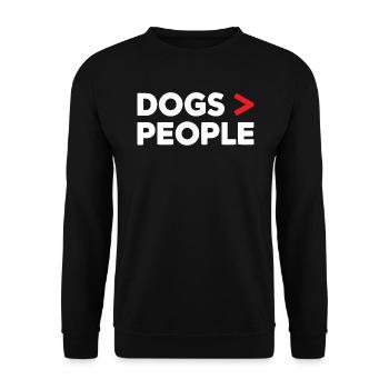 Anti Human Pro Dog Lover Puppy Owner Pup Doggy - Unisex Sweatshirt - black - Front - Alina (178cm) & Michal (187cm)