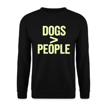Anti Human Pro Dog Lover Puppy Owner Pup Doggy - Unisex Sweatshirt - black - Front - Alina (178cm) & Michal (187cm)
