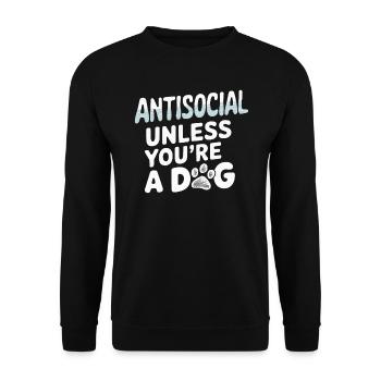 Anti Humain Pro Chien Amoureux Propriétaire Chiot Chiot Doggy - Sweat-shirt Unisexe - noir - Devant - Alina (178cm) & Michal (187cm)