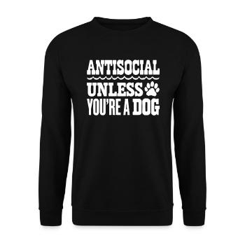 Anti Humain Pro Chien Amoureux Propriétaire Chiot Chiot Doggy - Sweat-shirt Unisexe - noir - Devant - Alina (178cm) & Michal (187cm)