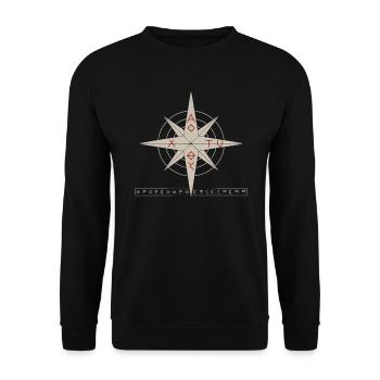 Asatru Walhalla Skandinavischer Stolz Nordmänner Wikinger - Unisex Pullover - Schwarz - Vorne - Alina (178cm) & Michal (187cm)