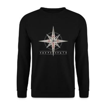 Asatru Walhalla Skandinavischer Stolz Nordmänner Wikinger - Unisex Pullover - Schwarz - Vorne - Alina (178cm) & Michal (187cm)