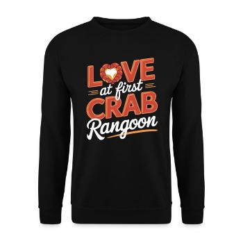 Krabben Rangun Liebhaber Amerikanisch Chinesisch Meeresfrüchte - Unisex Pullover - Schwarz - Vorne - Alina (178cm) & Michal (187cm)