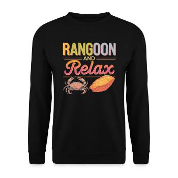 Krabben Rangun Liebhaber Amerikanisch Chinesisch Meeresfrüchte - Unisex Pullover - Schwarz - Vorne - Alina (178cm) & Michal (187cm)