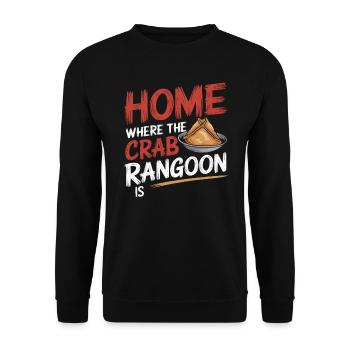 Krabben Rangun Liebhaber Amerikanisch Chinesisch Meeresfrüchte - Unisex Pullover - Schwarz - Vorne - Alina (178cm) & Michal (187cm)
