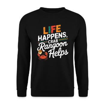 Krabben Rangun Liebhaber Amerikanisch Chinesisch Meeresfrüchte - Unisex Pullover - Schwarz - Vorne - Alina (178cm) & Michal (187cm)