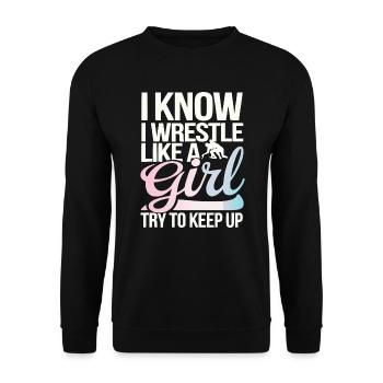 Mädchen Wrestling Wrestling Grappling Wrestler Mädchen - Unisex Pullover - Schwarz - Vorne - Alina (178cm) & Michal (187cm)