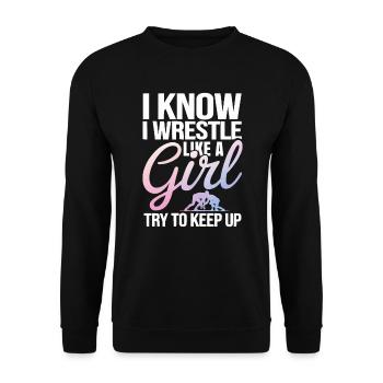 Mädchen Wrestling Wrestling Grappling Wrestler Mädchen - Unisex Pullover - Schwarz - Vorne - Alina (178cm) & Michal (187cm)