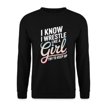 Mädchen Wrestling Wrestling Grappling Wrestler Mädchen - Unisex Pullover - Schwarz - Vorne - Alina (178cm) & Michal (187cm)