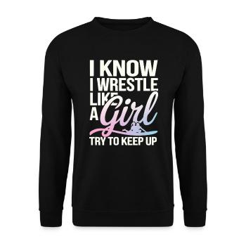 Mädchen Wrestling Wrestling Grappling Wrestler Mädchen - Unisex Pullover - Schwarz - Vorne - Alina (178cm) & Michal (187cm)