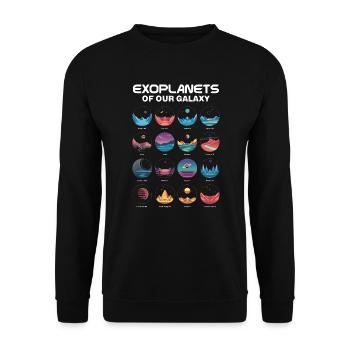 Exoplanète Univers Espace Astronome Astronomie - Sweat-shirt Unisexe - noir - Devant - Alina (178cm) & Michal (187cm)