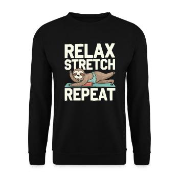 Lazy Sloth Yoga Zen Meditation Yoga Lehrer - Unisex Pullover - Schwarz - Vorne - Alina (178cm) & Michal (187cm)