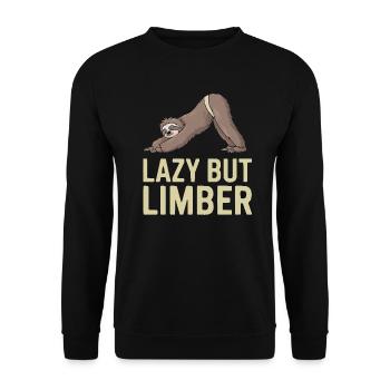 Lazy Sloth Yoga Zen Meditation Yoga Lehrer - Unisex Pullover - Schwarz - Vorne - Alina (178cm) & Michal (187cm)
