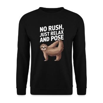 Lazy Sloth Yoga Zen Meditation Yoga Instructor - Unisex Sweatshirt - black - Front - Alina (178cm) & Michal (187cm)