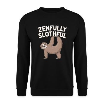 Lazy Sloth Yoga Zen Meditation Yoga Lehrer - Unisex Pullover - Schwarz - Vorne - Alina (178cm) & Michal (187cm)