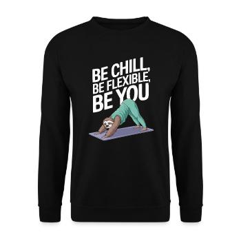 Lazy Sloth Yoga Zen Meditation Yoga Instructor - Unisex Sweatshirt - black - Front - Alina (178cm) & Michal (187cm)