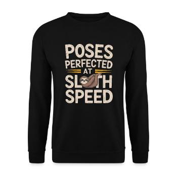 Lazy Sloth Yoga Zen Meditation Yoga Lehrer - Unisex Pullover - Schwarz - Vorne - Alina (178cm) & Michal (187cm)