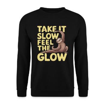 Lazy Sloth Yoga Zen Meditation Yoga Instructor - Unisex Sweatshirt - black - Front - Alina (178cm) & Michal (187cm)