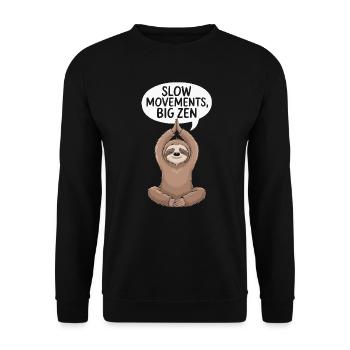 Lazy Sloth Yoga Zen Meditation Yoga Instructor - Unisex Sweatshirt - black - Front - Alina (178cm) & Michal (187cm)