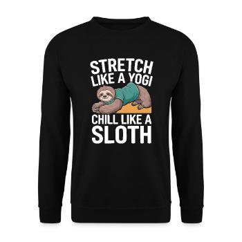 Lazy Sloth Yoga Zen Meditation Yoga Instructor - Unisex Sweatshirt - black - Front - Alina (178cm) & Michal (187cm)