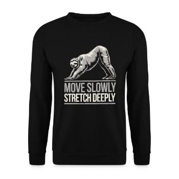 Lazy Sloth Yoga Zen Meditation Yoga Lehrer - Unisex Pullover - Schwarz - Vorne - Alina (178cm) & Michal (187cm)