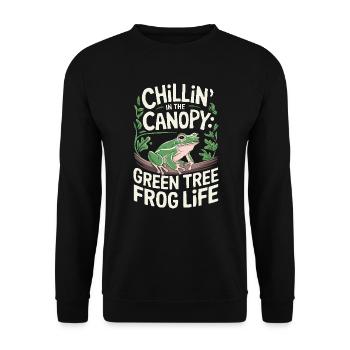 Grenouille verte américaine Amoureux de l’animal Grenouille Crapaud - Sweat-shirt Unisexe - noir - Devant - Alina (178cm) & Michal (187cm)