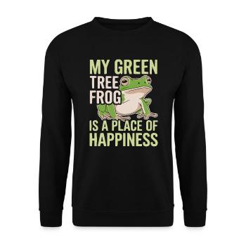 Grenouille verte américaine Amoureux de l’animal Grenouille Crapaud - Sweat-shirt Unisexe - noir - Devant - Alina (178cm) & Michal (187cm)
