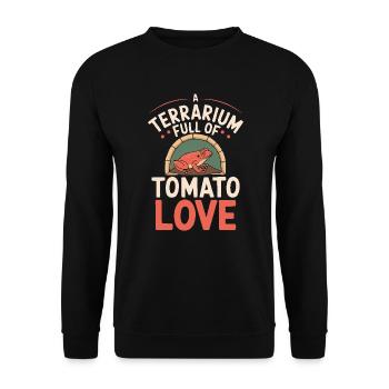 Tomato Frog Lover Animal Amphibian Froggy Toad - Unisex Sweatshirt - black - Front - Alina (178cm) & Michal (187cm)