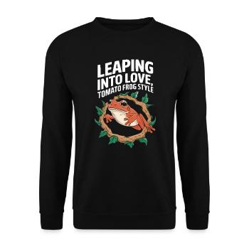 Tomato Frog Lover Animal Amphibian Froggy Toad - Unisex Sweatshirt - black - Front - Alina (178cm) & Michal (187cm)