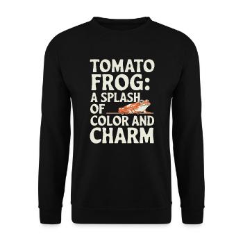 Tomato Frog Lover Animal Amphibian Froggy Toad - Unisex Sweatshirt - black - Front - Alina (178cm) & Michal (187cm)