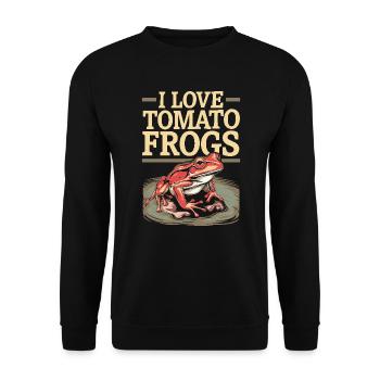 Tomato Frog Lover Animal Amphibian Froggy Toad - Unisex Sweatshirt - black - Front - Alina (178cm) & Michal (187cm)