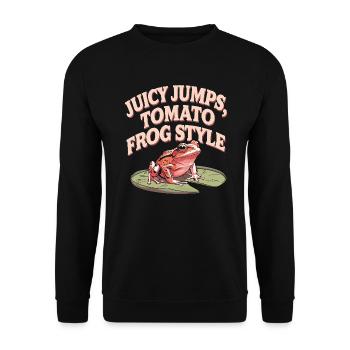 Tomato Frog Lover Animal Amphibian Froggy Toad - Unisex Sweatshirt - black - Front - Alina (178cm) & Michal (187cm)