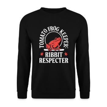 Tomato Frog Lover Animal Amphibian Froggy Toad - Unisex Sweatshirt - black - Front - Alina (178cm) & Michal (187cm)