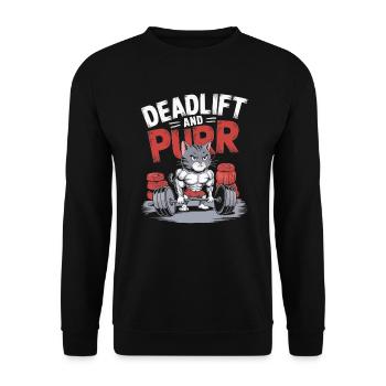 Bodybuilding Cat Fitness Workout Gym Instructor - Unisex Sweatshirt - black - Front - Alina (178cm) & Michal (187cm)