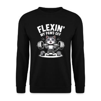 Bodybuilding Cat Fitness Workout Gym Instructor - Unisex Sweatshirt - black - Front - Alina (178cm) & Michal (187cm)