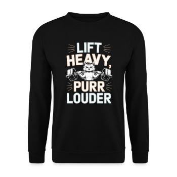 Bodybuilding Cat Fitness Workout Gym Instructor - Unisex Sweatshirt - black - Front - Alina (178cm) & Michal (187cm)