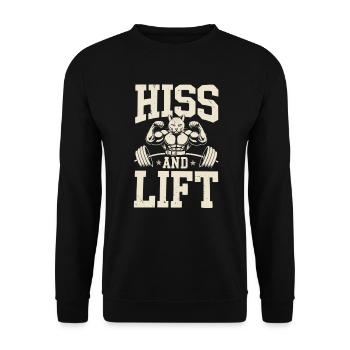 Bodybuilding Cat Fitness Workout Gym Instructor - Unisex Sweatshirt - black - Front - Alina (178cm) & Michal (187cm)