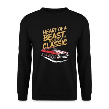 Muscle Car Carguy Vintage Car Collector Automobile - Unisex Sweatshirt - black - Front - Alina (178cm) & Michal (187cm)