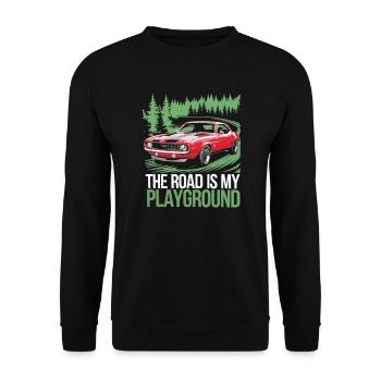 Muscle Car Carguy Vintage Car Collector Automobile - Unisex Sweatshirt - black - Front - Alina (178cm) & Michal (187cm)