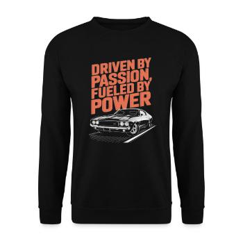 Muscle Car Carguy Vintage Car Collector Automobile - Unisex Sweatshirt - black - Front - Alina (178cm) & Michal (187cm)