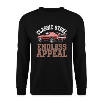 Muscle Car Carguy Vintage Car Collector Automobile - Unisex Sweatshirt - black - Front - Alina (178cm) & Michal (187cm)