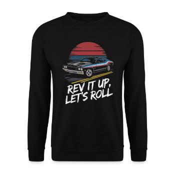 Muscle Car Carguy Vintage Car Collector Automobile - Unisex Sweatshirt - black - Front - Alina (178cm) & Michal (187cm)