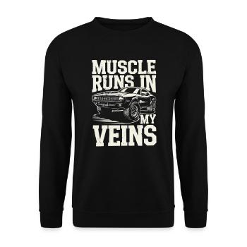 Muscle Car Carguy Vintage Car Collector Automobile - Unisex Sweatshirt - black - Front - Alina (178cm) & Michal (187cm)