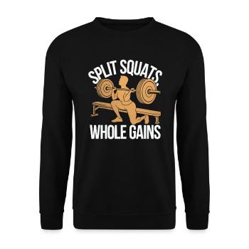 Bulgarian Squat Exercise Fitness Workout Gym - Unisex Sweatshirt - black - Front - Alina (178cm) & Michal (187cm)