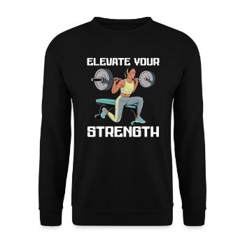 Bulgare Squat Exercice Fitness Entraînement Gym - Sweat-shirt Unisexe - noir - Devant - Alina (178cm) & Michal (187cm)