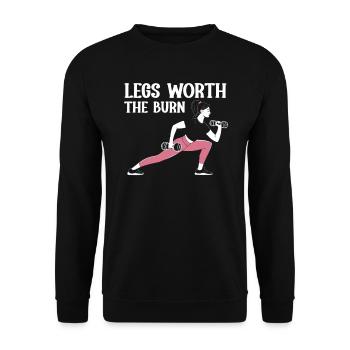 Bulgarische Kniebeuge Übung Fitness Workout Fitnessstudio - Unisex Pullover - Schwarz - Vorne - Alina (178cm) & Michal (187cm)