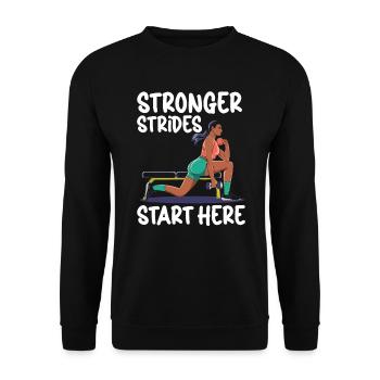 Bulgarische Kniebeuge Übung Fitness Workout Fitnessstudio - Unisex Pullover - Schwarz - Vorne - Alina (178cm) & Michal (187cm)
