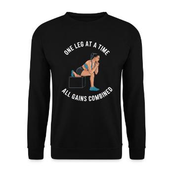 Bulgare Squat Exercice Fitness Entraînement Gym - Sweat-shirt Unisexe - noir - Devant - Alina (178cm) & Michal (187cm)