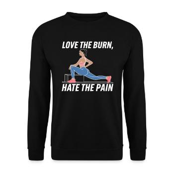 Bulgarische Kniebeuge Übung Fitness Workout Fitnessstudio - Unisex Pullover - Schwarz - Vorne - Alina (178cm) & Michal (187cm)
